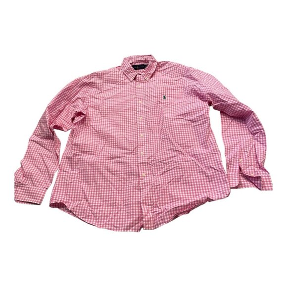 Ralph Lauren Other - Ralph Lauren pink & white chekered print long sleeve button down mens size XL